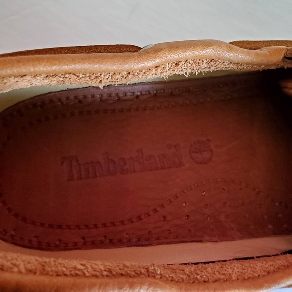 Timberland 2 Eye Brown Leather Loafer Shoes Size 9 - Picture 7 of 11